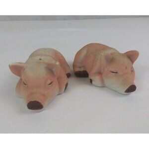 Vintage Artmark Ceramic Sleeping Pigs 1.25" Salt & Pepper Shakers